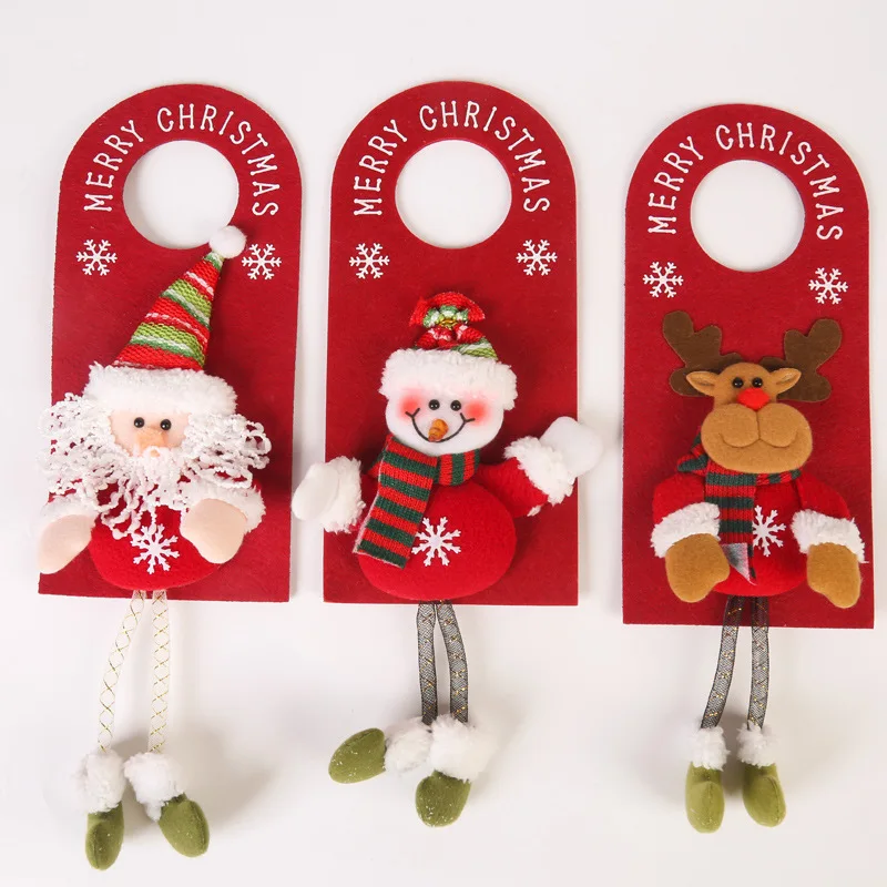 1Piece Christmas Decorations Home Christmas Santa Claus Elk Snowman Door Hanging Pendants Christmas Home New Year Decoration