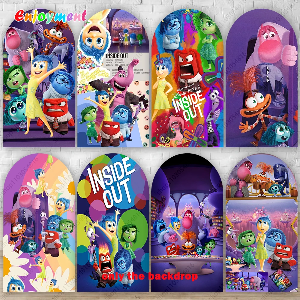

Movie Inside Out Arch Backdrop Cover For Girls Birthday Party Background Photography Decor Props Wall Polyester