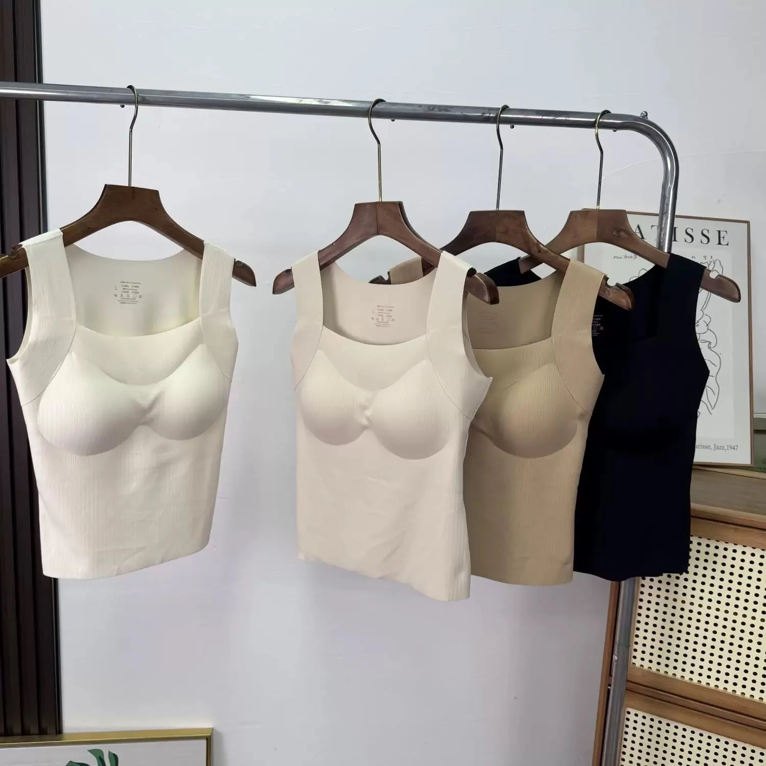 Thickened Fleece Warm Vest Women's Fixed One-Piece Underwear with Chest Pad Inner Wear Top for Winter Large Orders