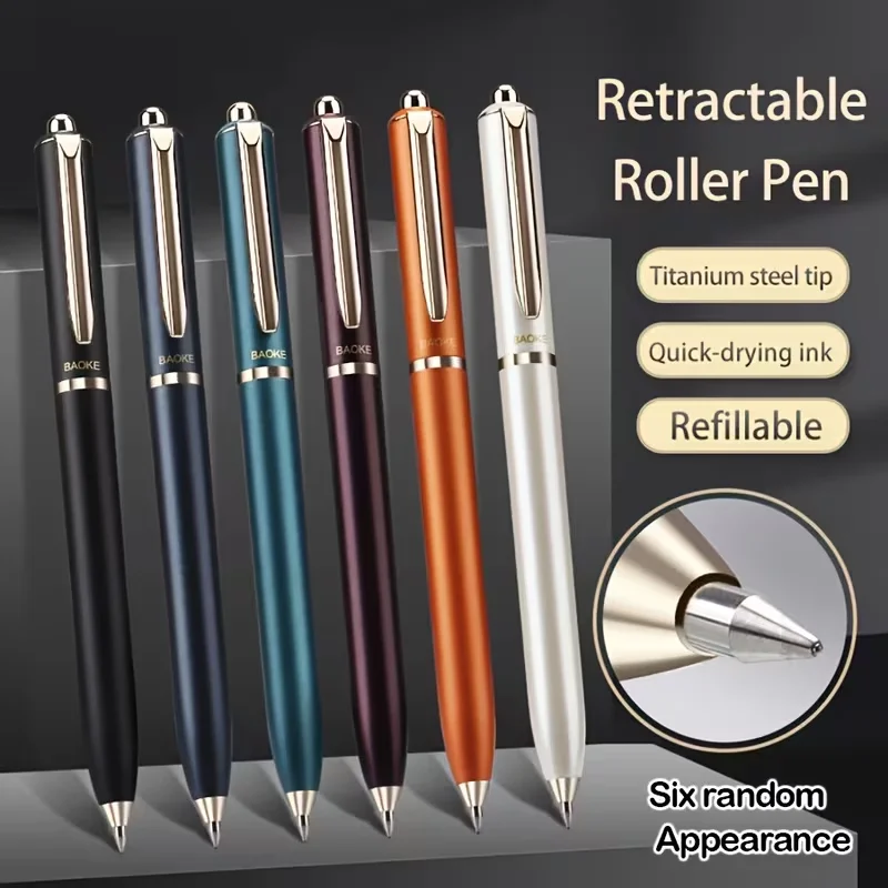1Pcs Direct Liquid Press-Type Water-Based Pen, Black, Quick-Drying, Student-Specific Signature Pen, Business Office Supplies Suitable for Business, School, and Office Use — an Inspirational Gift Choice for Teacher's Day, Graduation Season, and Back-To-School Season It Is Also Suitable as a Promotional Gift for Customized Websites, Promotional Items, Fashionable Pens, and Elegant Designs.
