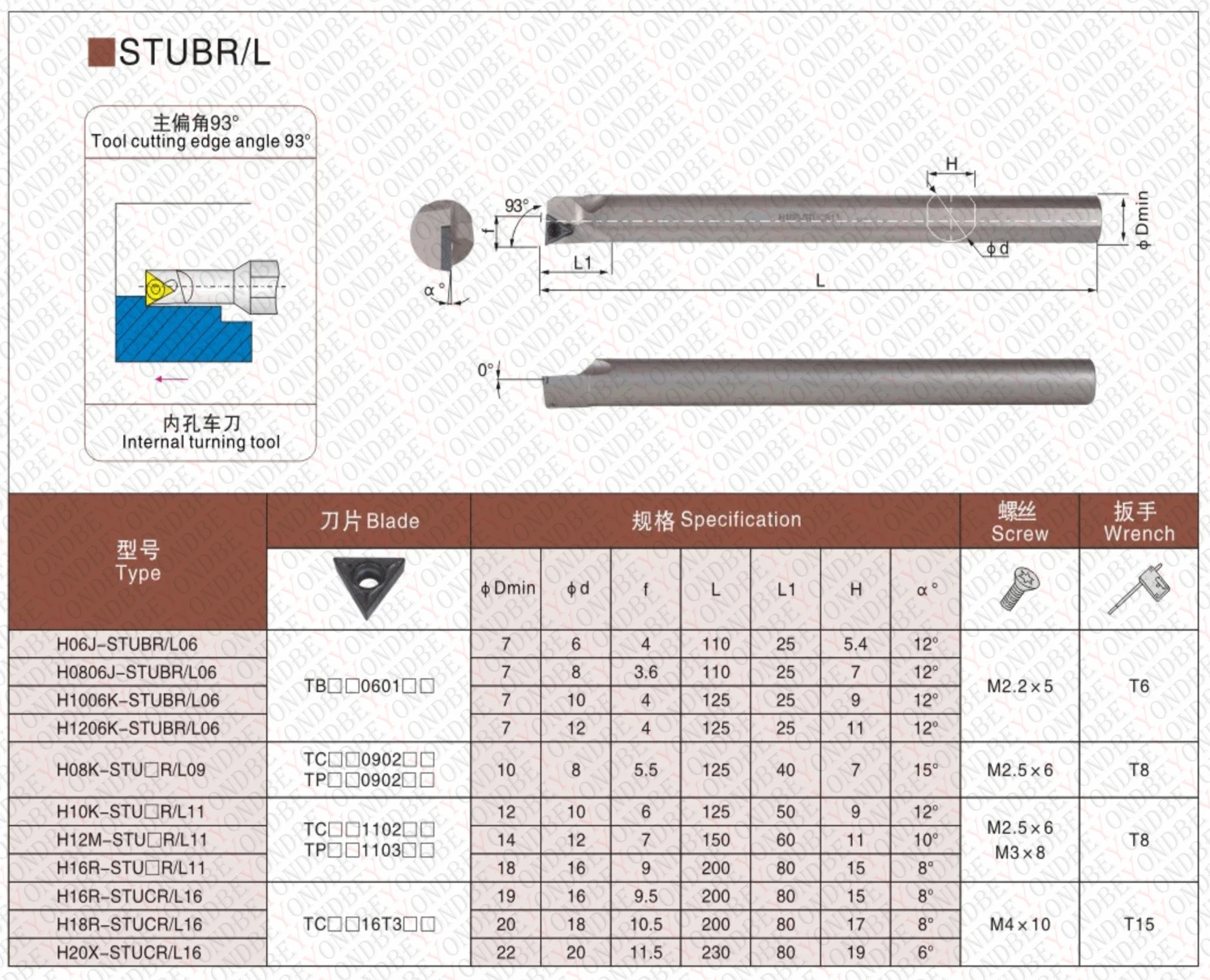 BEYOND STUBR CNC HSS 내부 선반 커터 생크, H05G H06H H07H H08J STUBR06 소형 헤드 가변 직경 터닝 공구 홀더