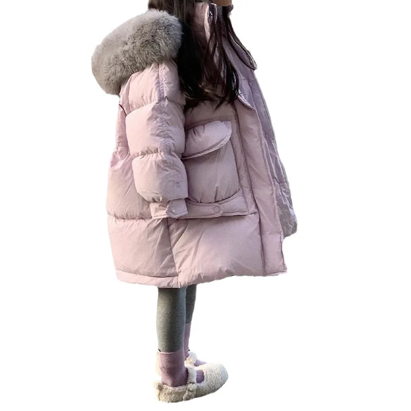 Girl Winter Jacket Kids Girls Coat Fashion Warm Hooded Clothes Jacket Children Outerwear Clothing 4-12 Years Teenage Kids Parkas