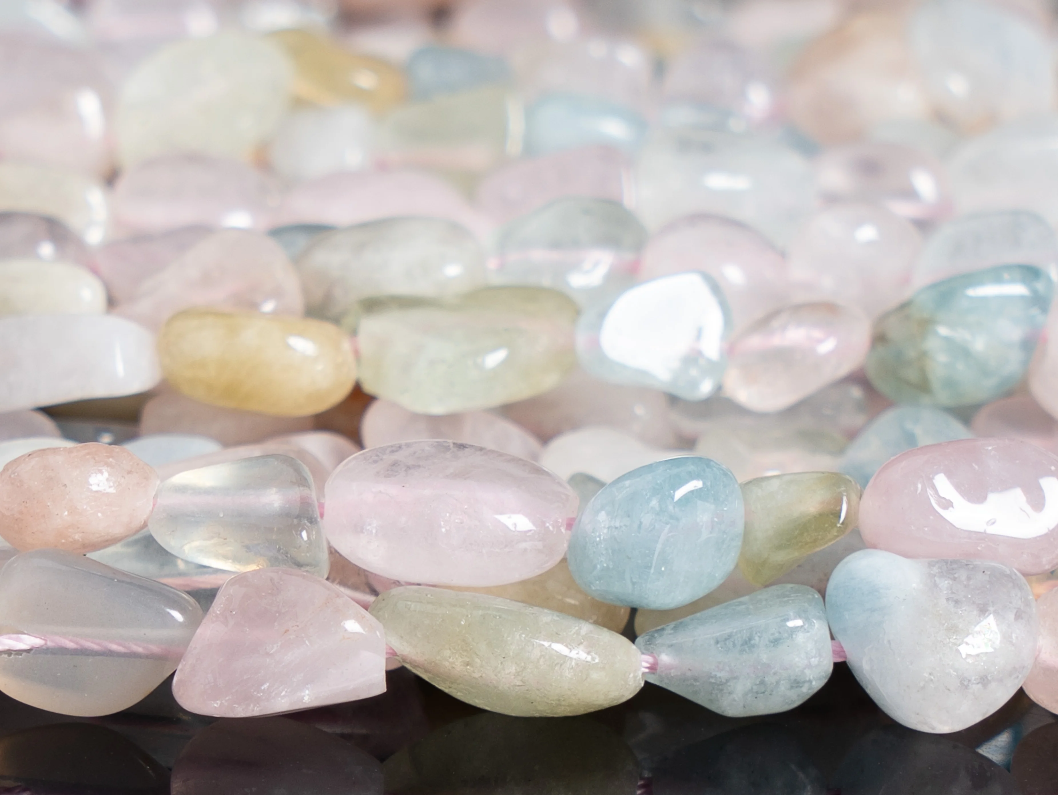 

Beryl Morganite Aquamarine Beads Pebble Nugget Grade AA Genuine Natural Gemstone Beads 7-9MM for Christmas Gift Jewelry Making