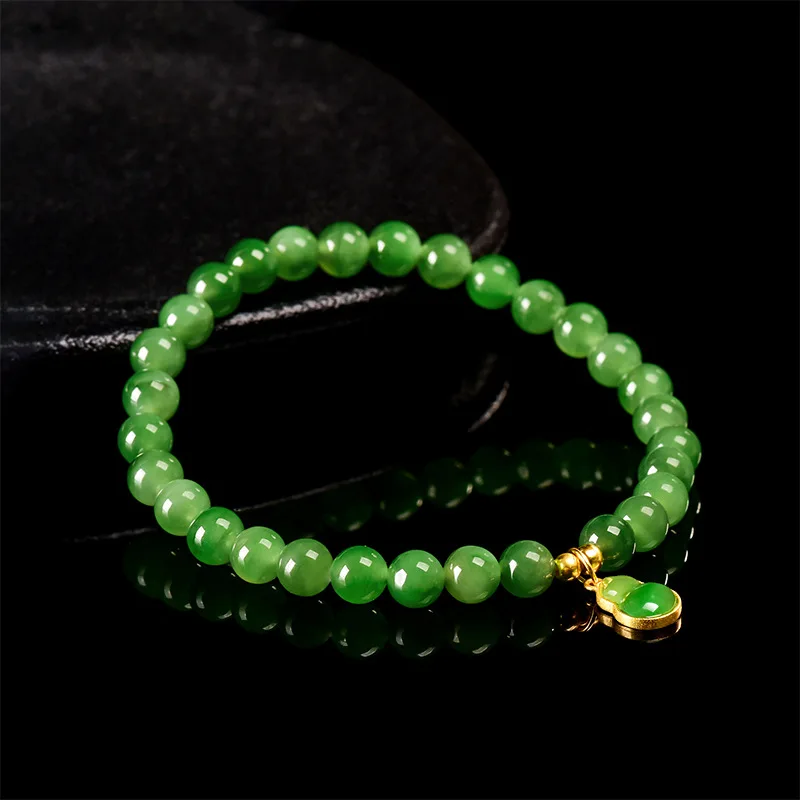 

Natural Hetian green bracelet for women ancient style bracelet suitable as gift, high-end new Chinese style