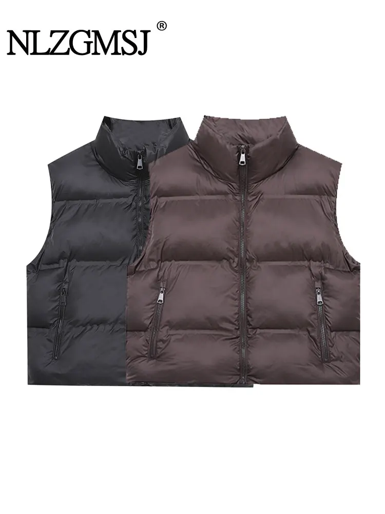 

Nlzgmsj 2025 Autumn Winter Women Waistcoat Sleeveless Pockets Loose Leisure Jacket Vest warm Female Top Y2K