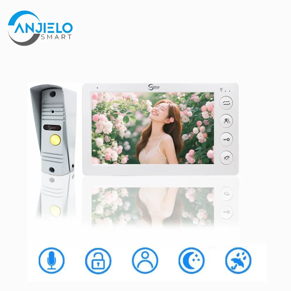 Interphone vidéo intelligent ANJIELO pour appartement, maison de campagne, assistant de sécurité ext