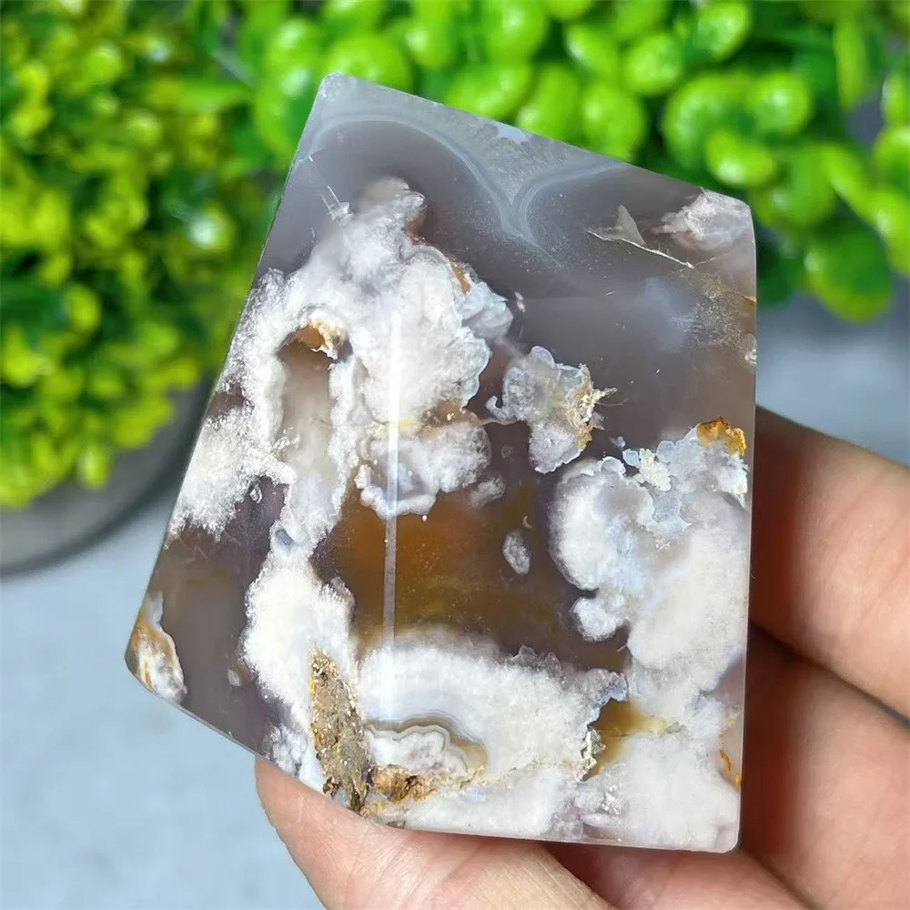 Blue Flower Agate Free Form Crystal Natural Reiki Mineral Spiritual Meditation Specimen Flash Healing Home Decoration view 4