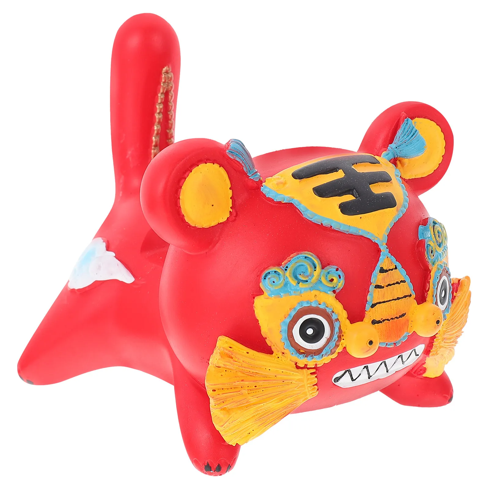 1Pcs Creative Tiger Mascot Ornament Resin Desktop Decor Home Office Garden Car Interior Adornment New Year Gift Small