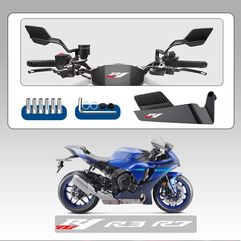 

Motorcycle Folding Wind Wing Aluminum Alloy Side Rearview Mirror For YAMAHA R7 YZF YZFR7 R6 R3 R1 R7 R15 R125 YZFR6 Mirror