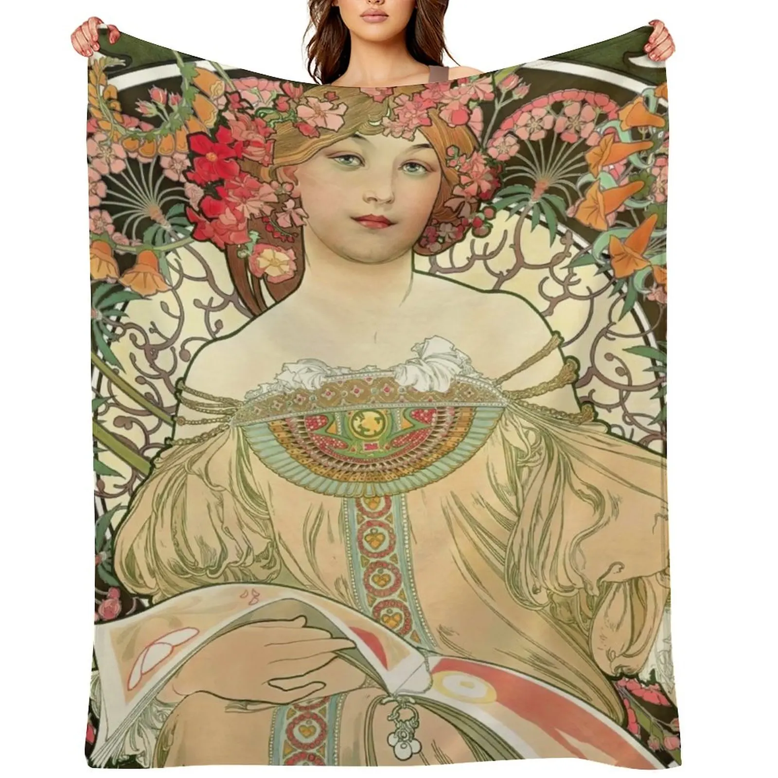 

Devaneio - Одеяло Alphonse Mucha 1983, пушистое зимнее постельное белье, винтажные одеяла люксового бренда