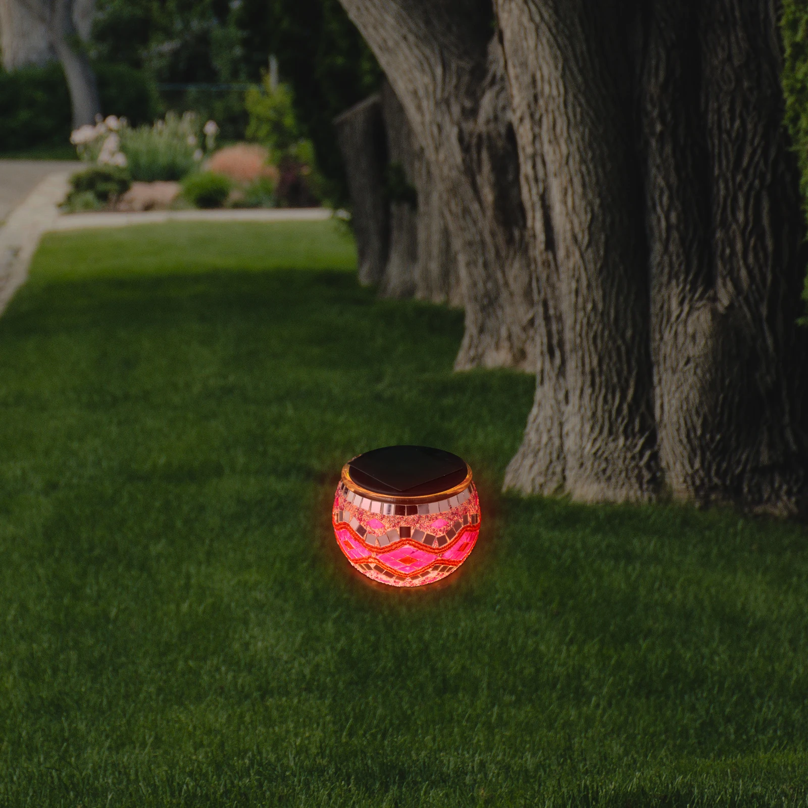 

Light LED Yard Lawn Mosaic Waterproof Decorative Lamp Outdoor Durable Premium Glass Long Lasting Courtyard