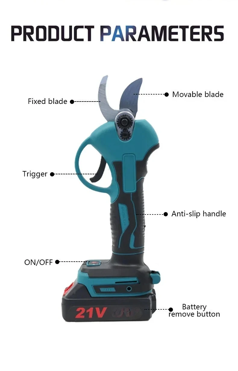 

Nick pruning shears for gardening with 4cm pruning shear blade and rechargeable battery