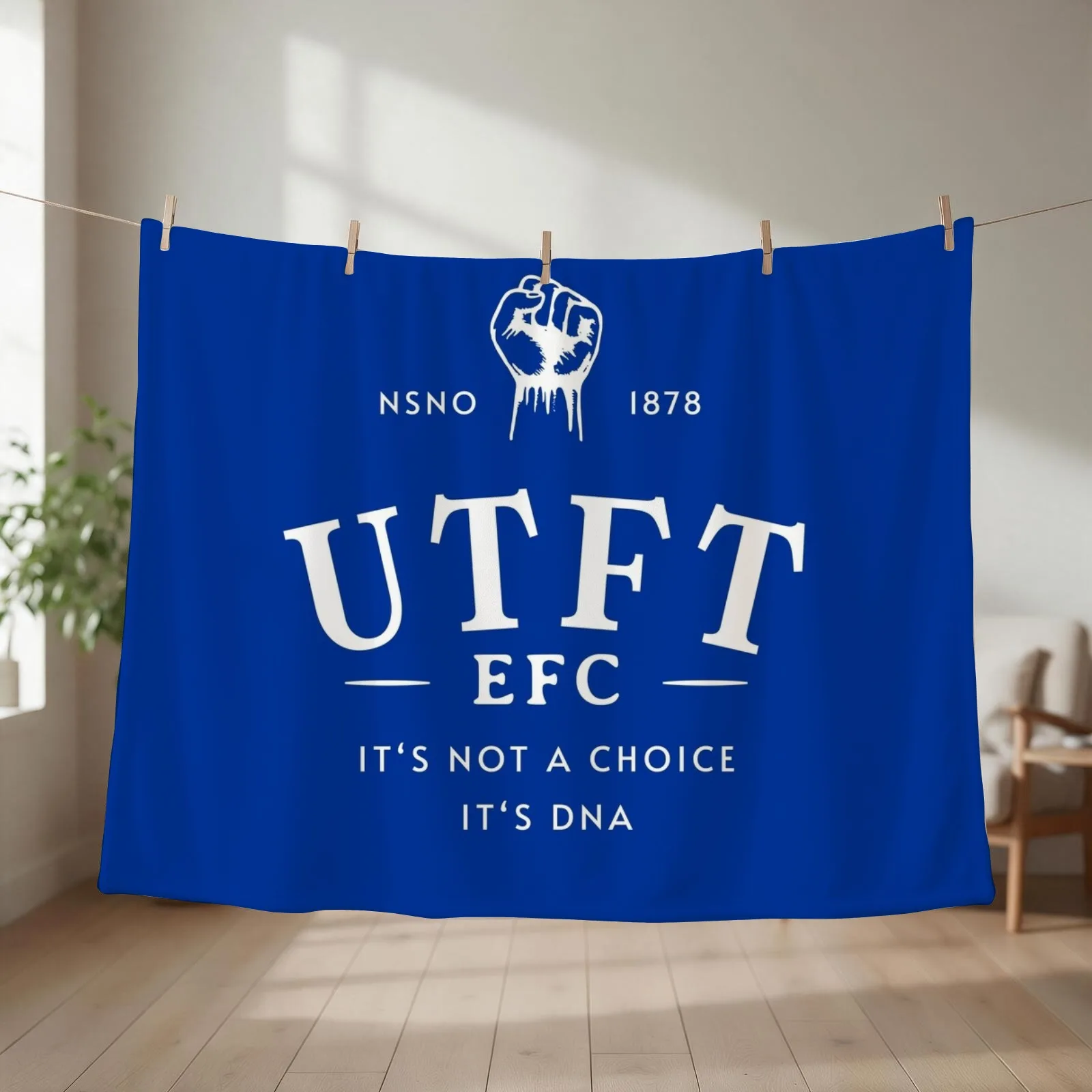 Everton. It's Not A Choice. It's DNA. Throw Blanket couch cozy soft plush fuzzy picnic outdoor blanket