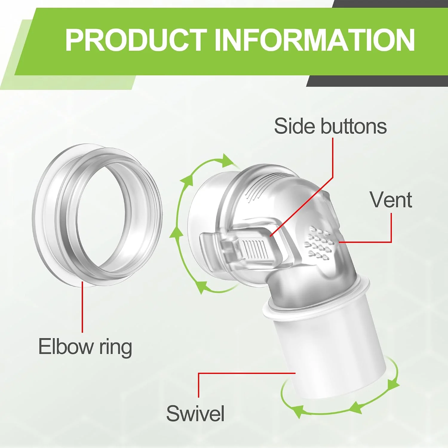 Airfit F30i, P30i, N30i Rotating Elbow Joint, Quick Release and Rotation, Comfortable and Flexible, Promoting Relaxing Sleep