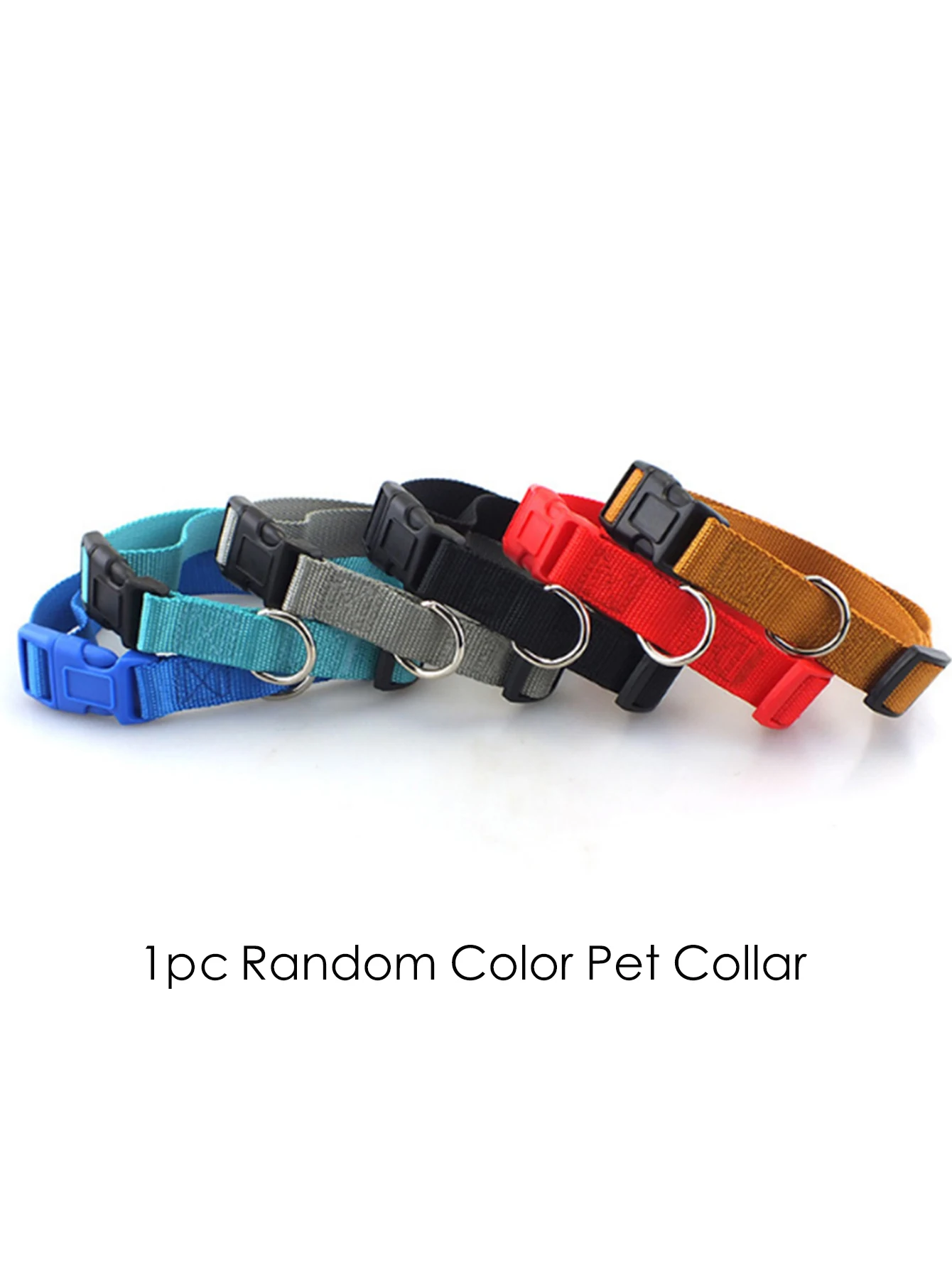 UFBemo Pet Dog Collar Classic Solid Basic Polyester Nylon Dog Collar with Quick Snap Buckle Can Match Leash & Harness