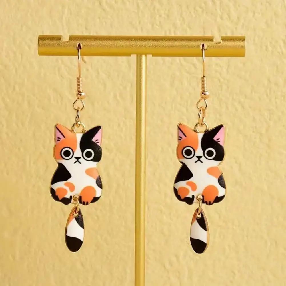 Cat Earrings Cat Lover's Delight 3 Pairs of Cute Cartoon Cat Dangle Earrings for Daily Wear Parties Women's Animal Theme Jewelry