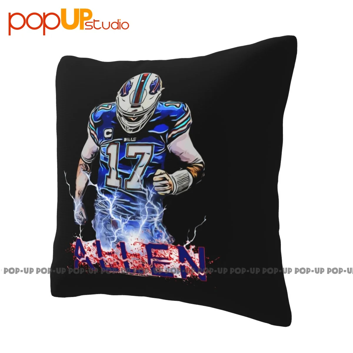 Square Buffalo 17 Josh Allen Bills 2021 Pillowcase Throw Pillow Cover Vintage Home Decor Brief Style