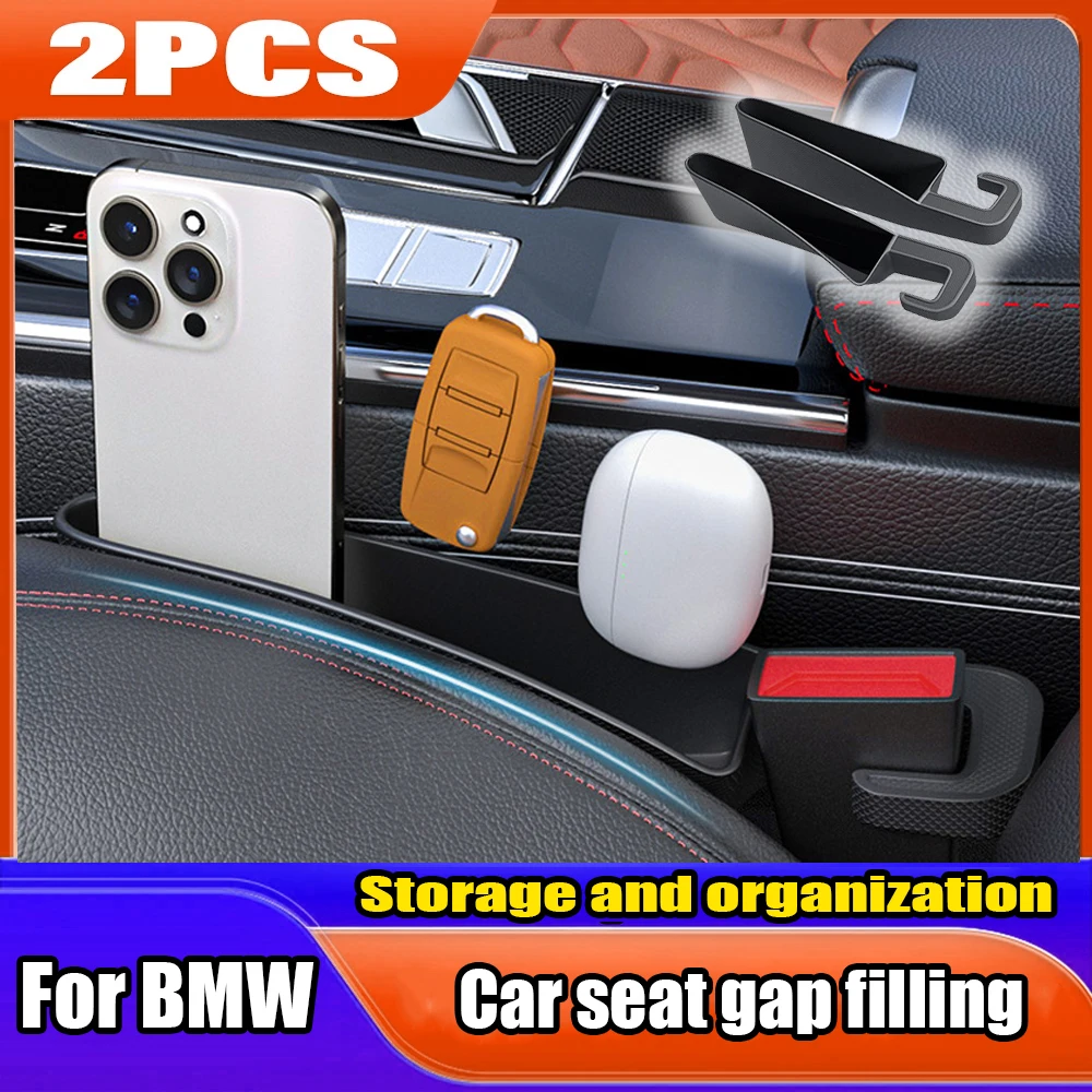 2PCS Auto Sitz Lücke Füllung Lagerung Box Für BMW Serie 1 3 5M M3 M5 M6 X3 X5 E46 E90 f30 F40 G20 E36 E34 X6 G20 G30 Zubehör
