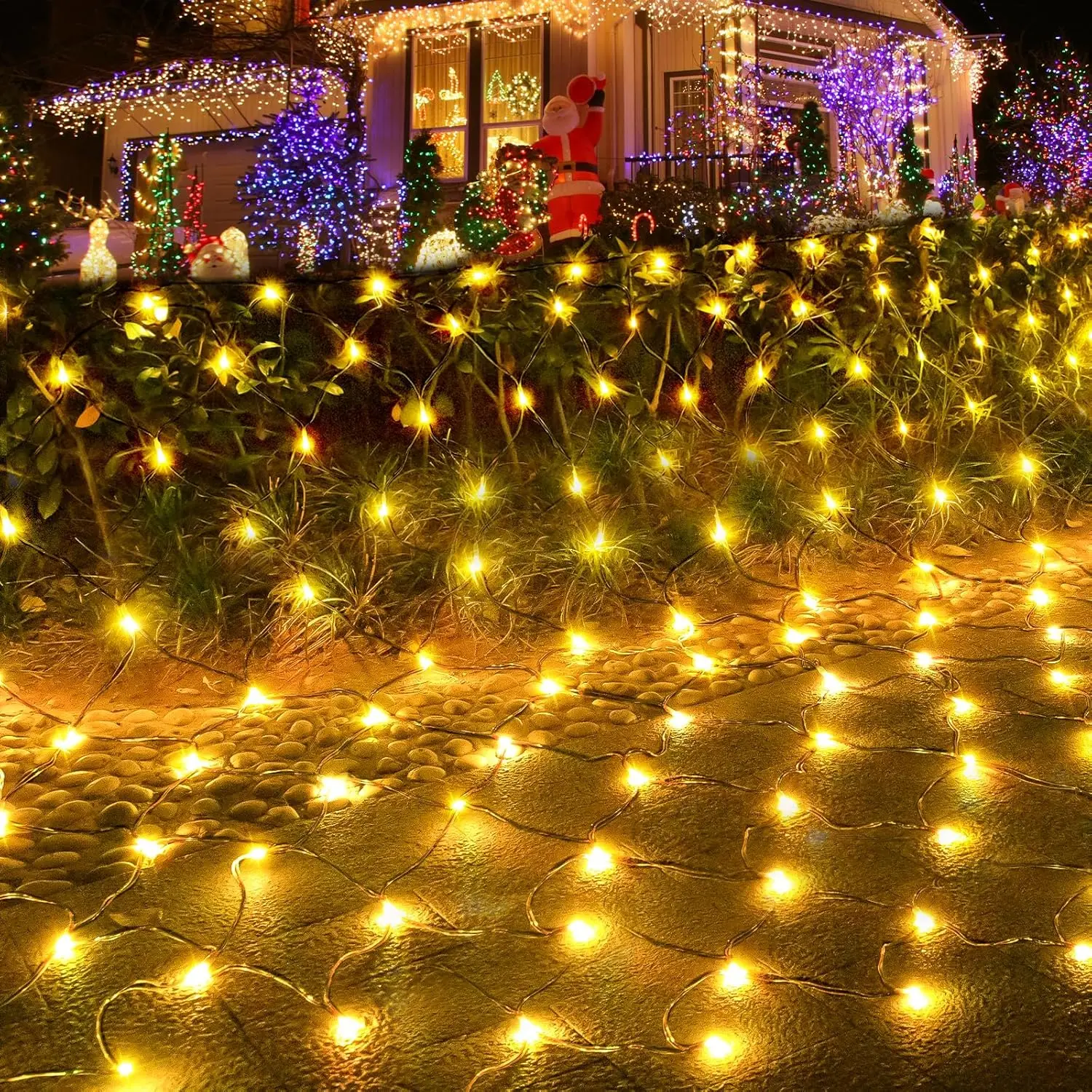 

Net Lights Christmas Outdoor Solar Mesh Lights Waterproof Fishnet Bush Lamp for Yard Shrubs Porch Garden Flowerbed Decorations
