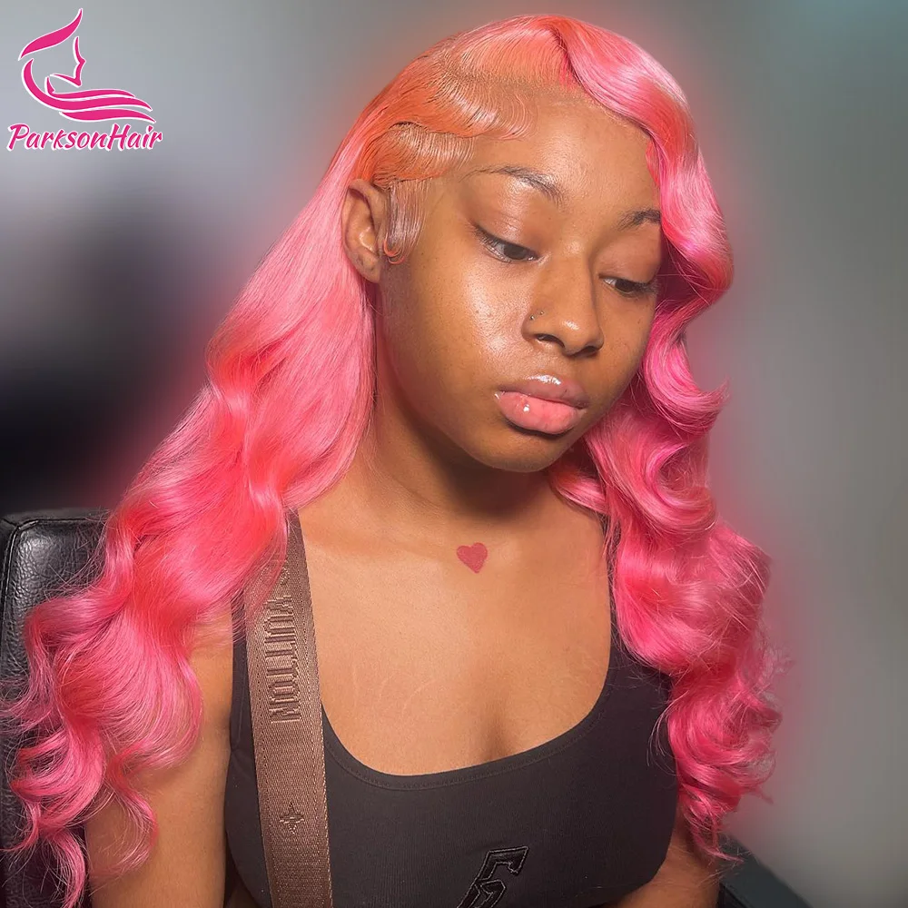 

Pink Body wave 13x6 13x4 HD Lace Front Wig 250 Density Remy Human Hair Wig Colored 613 Wigs For Black Women Full T Part Lace Wig