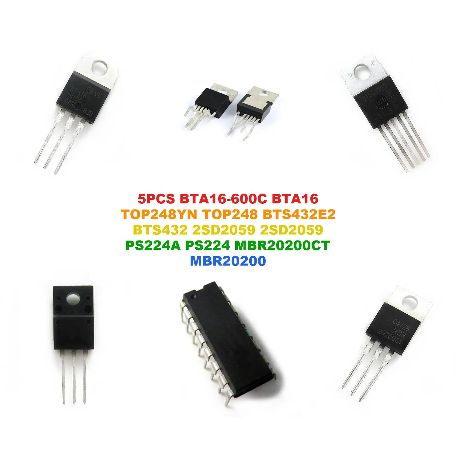 BTA16-600C BTA16 TOP248YN TOP248 BTS432E2 BTS432 2SD2059 2SD2059 PS224A PS224 MBR20200CT MBR20200