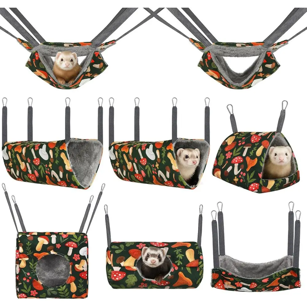 

Набор из 8 моющихся гамаков для мелких животных: кровати и игрушки для крыс, шиншилл, хомяков, сахарных поссумов