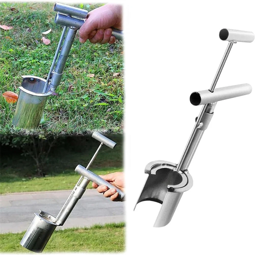 Bulb Planter Tool With Long Handle, Gardening Bulb Transplanter With Soft Grip, Heavy Duty Soil Sampler Sod Plugger