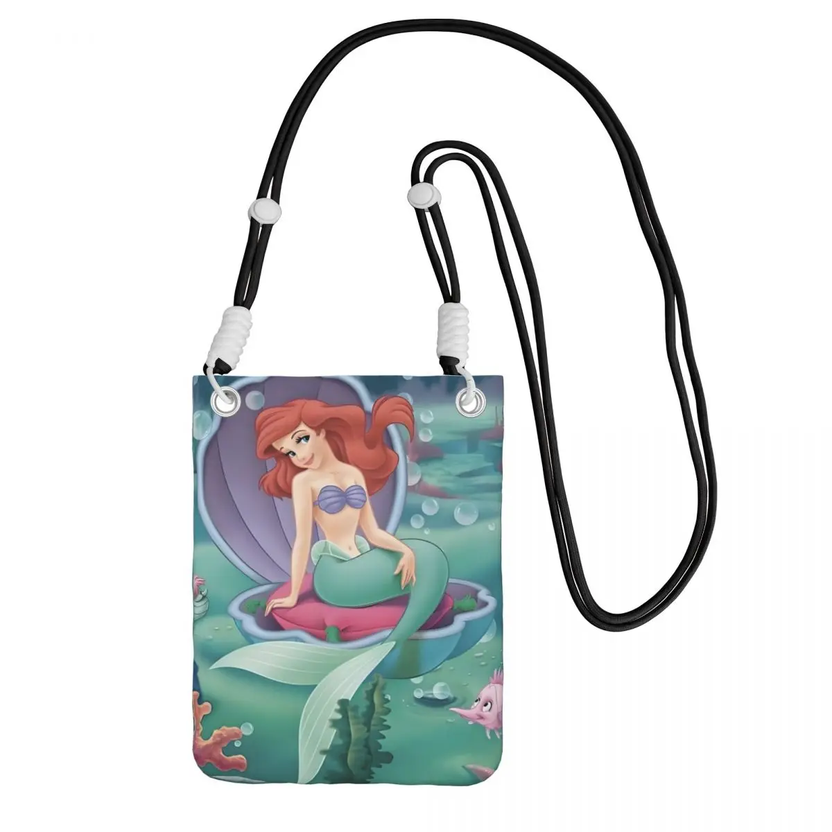 

Custom The Little Mermaid Smart Phone Wallet With Strap Little Mermaid Crossbody Bag Women Men Traveling Mobile Phone Bag