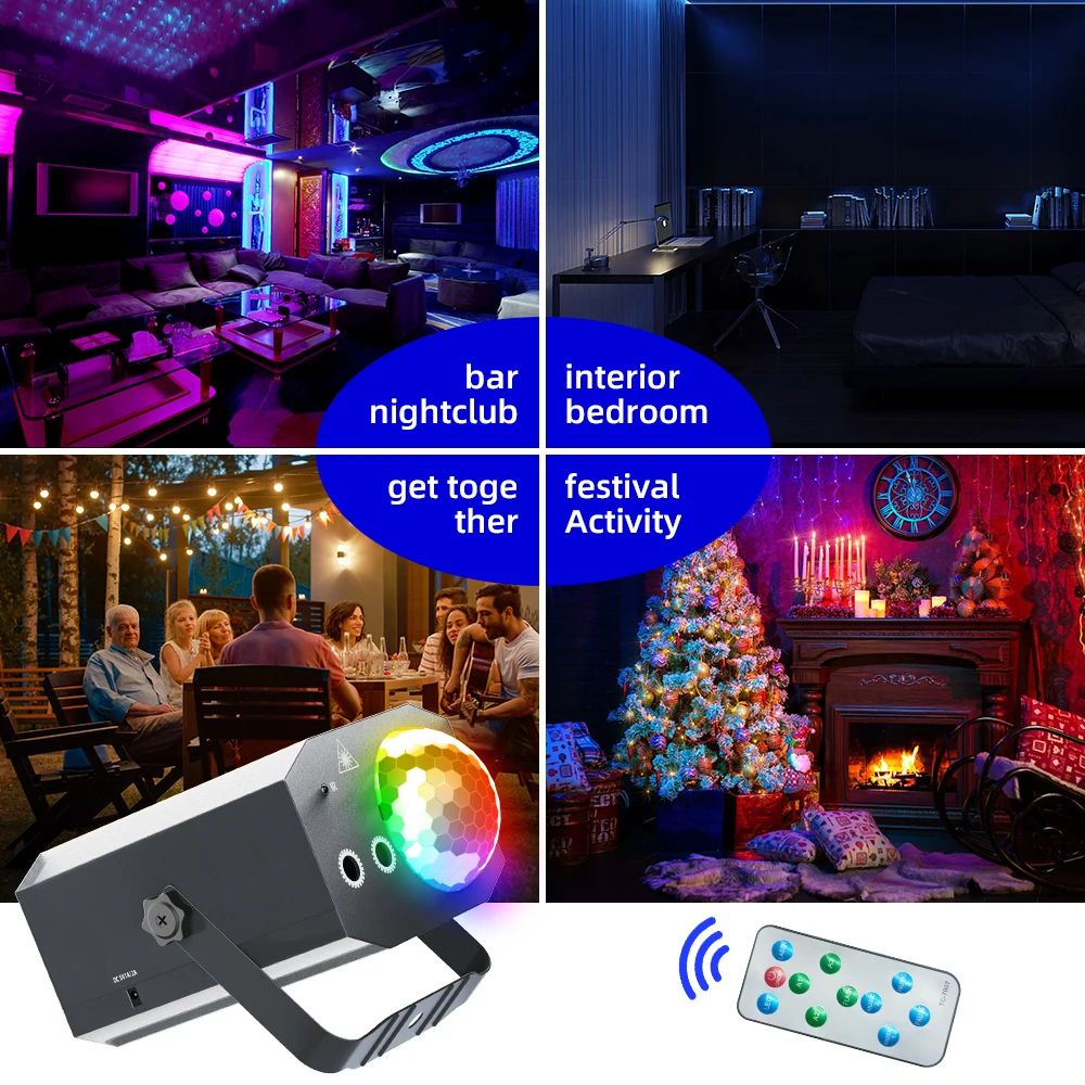 16 Patterns USB Disco Magic Ball Light Christmas Holiday Party Lights Remote Control Stage Effect DJ Light Children Room Lamp