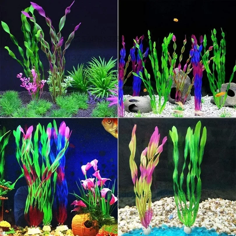 5/10pcs Plastic Aquarium Plants Fish Tank Decorations Artificial Seaweed Water grass Underwater Plants For Aquarium accessories - view 5