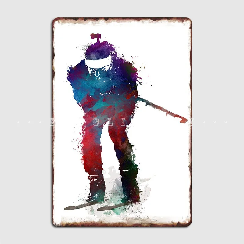 Biathlon Metal Sign Poster Living Room Design Cinema Garage Tin Sign Poster