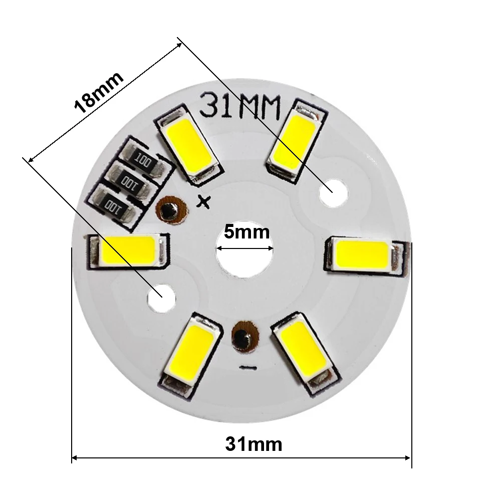 10 sztuk wysokiej jasności 5V 5730smd tablica świetlna 3W 31mm LED Panel lampy ciepły biały/zimny biały dla Spotlight sufitu światła DIY