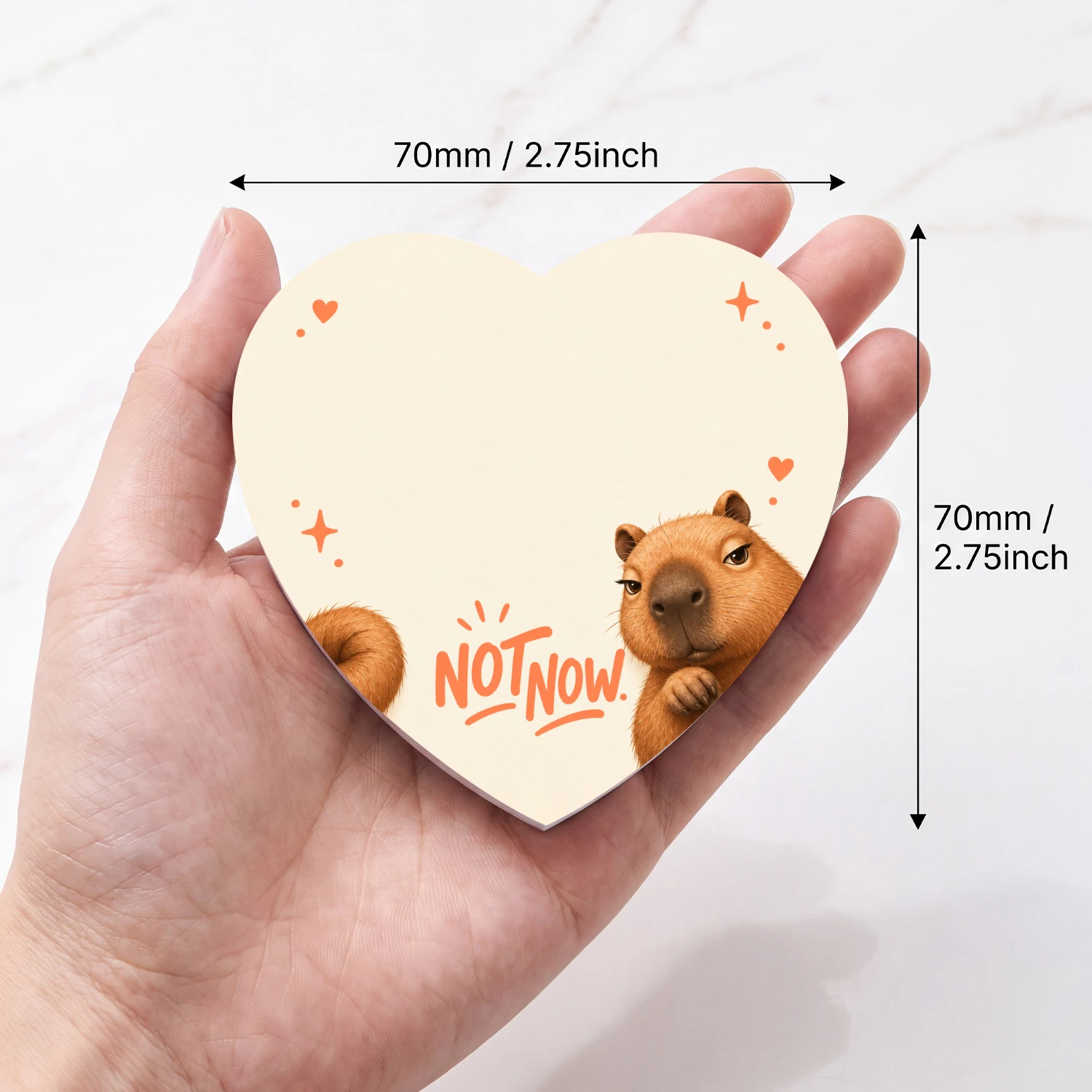 4PCS Cute Animal Heart Sticky Notes 200 Sheets Capybara Otter Bunny Duck Memo Pads Writing Reminder Office School Stationery