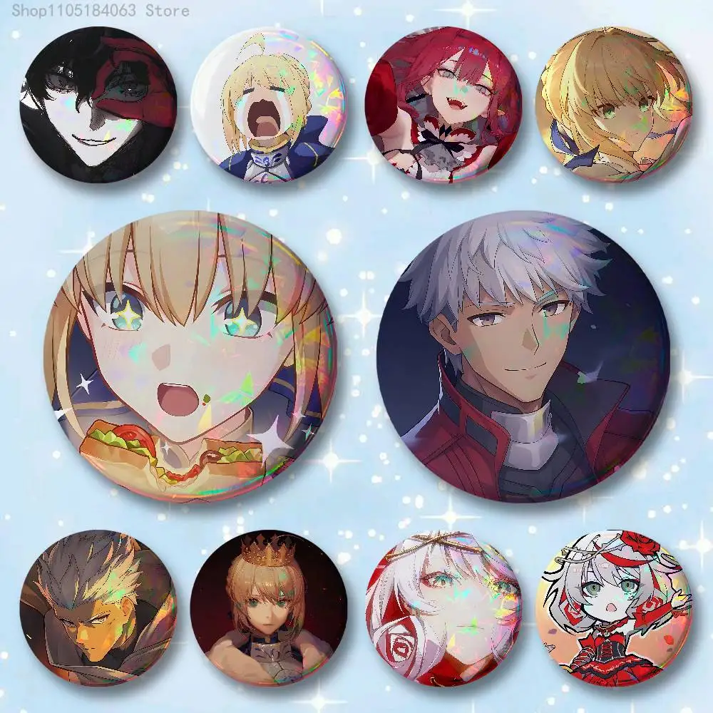 

F-Fate S-Stay N-Night Badges 25 32 44 58 75 mm Round Cosplay Pin Bag Decor Fans Collect Friends Gifts Brooch Souvenir
