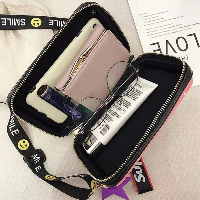 Trendy Camera Design Cartoon Print PU Female Shoulder Bag Crossbody Messenger Bag for Women Casual Handbag Bolsa Purse Zipper