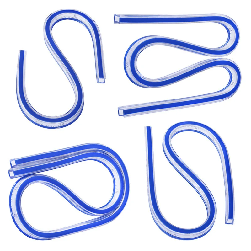 30cm Curved Ruler For Sewing Soft Flexible English And Metric Scale Rule Engineering Drafting Drawing Tool Sewing Accessories