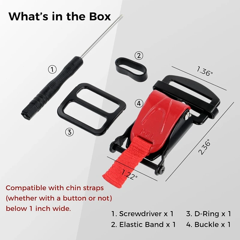 Helmet Quick Release Buckle Replacement Kit, Ratcheted Helmets For Chin Strap Up To 1Inch, Motorcycle Helmets