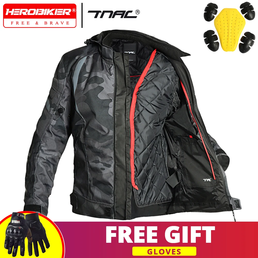 TNAC-Chaqueta de invierno para motociclismo, chaqueta para ir al trabajo a prueba de frío, protección contra la lluvia para viajes en motocicleta, anticaída, para las cuatro estaciones