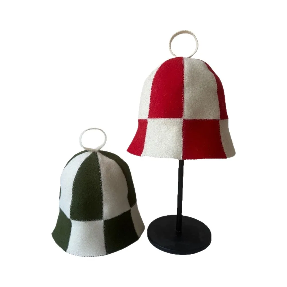 Stylish Unisex Felt Sauna Hat Heat Insulation Head for protection Cap Soft With Hanging Loop For Bath House Spa Steam Room