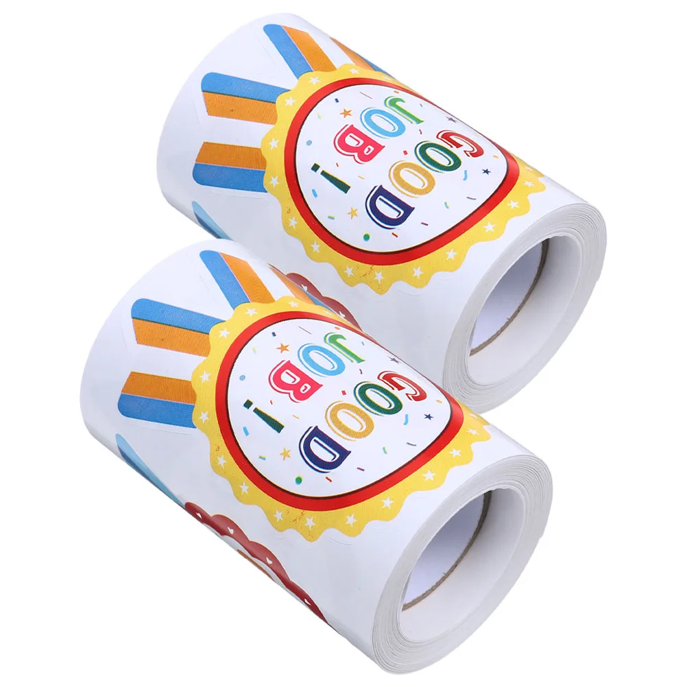 

2pcs 2 Rolls Medal Reward Stickers Kids Classroom Decor Achievement Film Coated Paper Motivational Supplies Students Teachers
