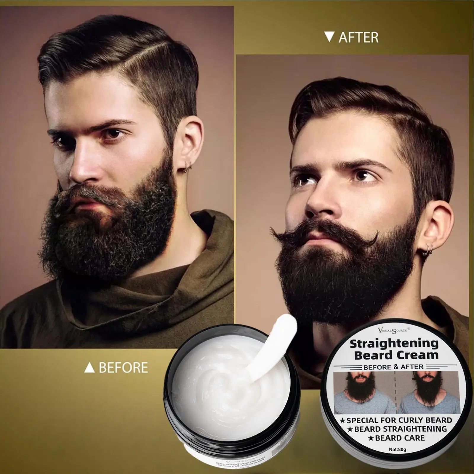 كريم بلسم اللحية يقلل من التجعد والترطيب وتنعيم كريم اللحية للرجال 2.8 أونصة