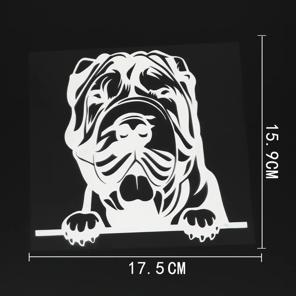 Adesivo per auto Shar Pei Dog Decal vinile Peeking Dog Black/muslimah