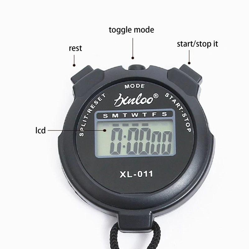 Portable Handheld Sports Stop Watch Digital Display Fitness Timer Counter 4Colors For Sports Stopwatch Chronograph