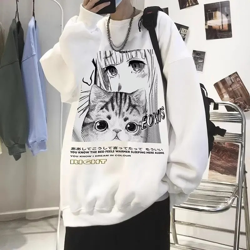 Pullovers Male 2023 New Top Japan Harajuku Anime Men Women Long Sleeves Men Autumn Winter Warm Hip Hop Fashion Sweatshirts