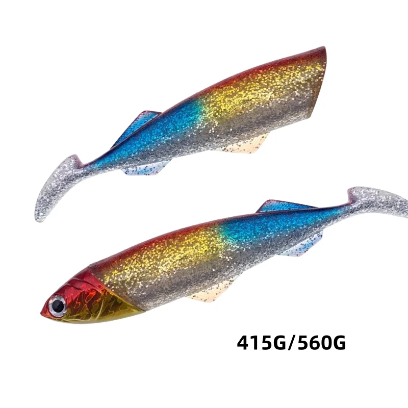 

415 г/560 г большая мягкая приманка для глубоководной рыбалки, джиг-головка для троллинговой лодки, рыбалки, большая игра, желтка, скумбрия, тунца