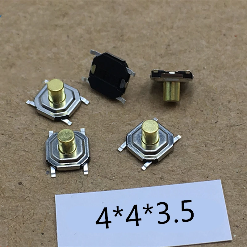 50PCS 4x4MM Push Botton Switch 4x4x1.5 /1.6/1.7/2/2.3/2.5/3/3.5/4.3mm Copper Head SMD PCB Tactile Push Button Switch 4x4x4.3mm