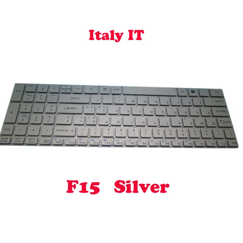 

Laptop NO Backlit Keyboard For Teclast F15 Italy IT Without Frame Silver New