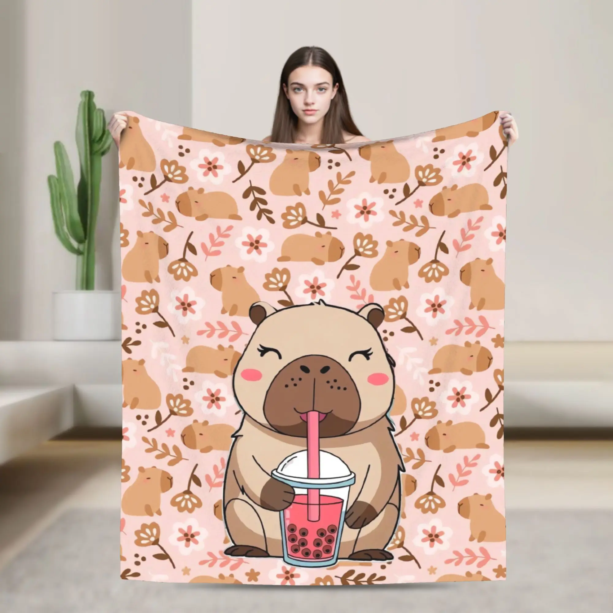 Capybara Blanket Quality Super Soft  Throw Blanket Winter Travel Couch Chair Sofa Bed Funny Bedspread