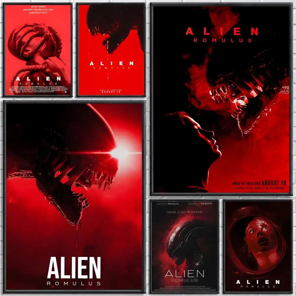 Movie Alien Romulus Poster Poster Wall Sticker Waterproof Self Adhesive HD Art  Bedroom Bar Decor