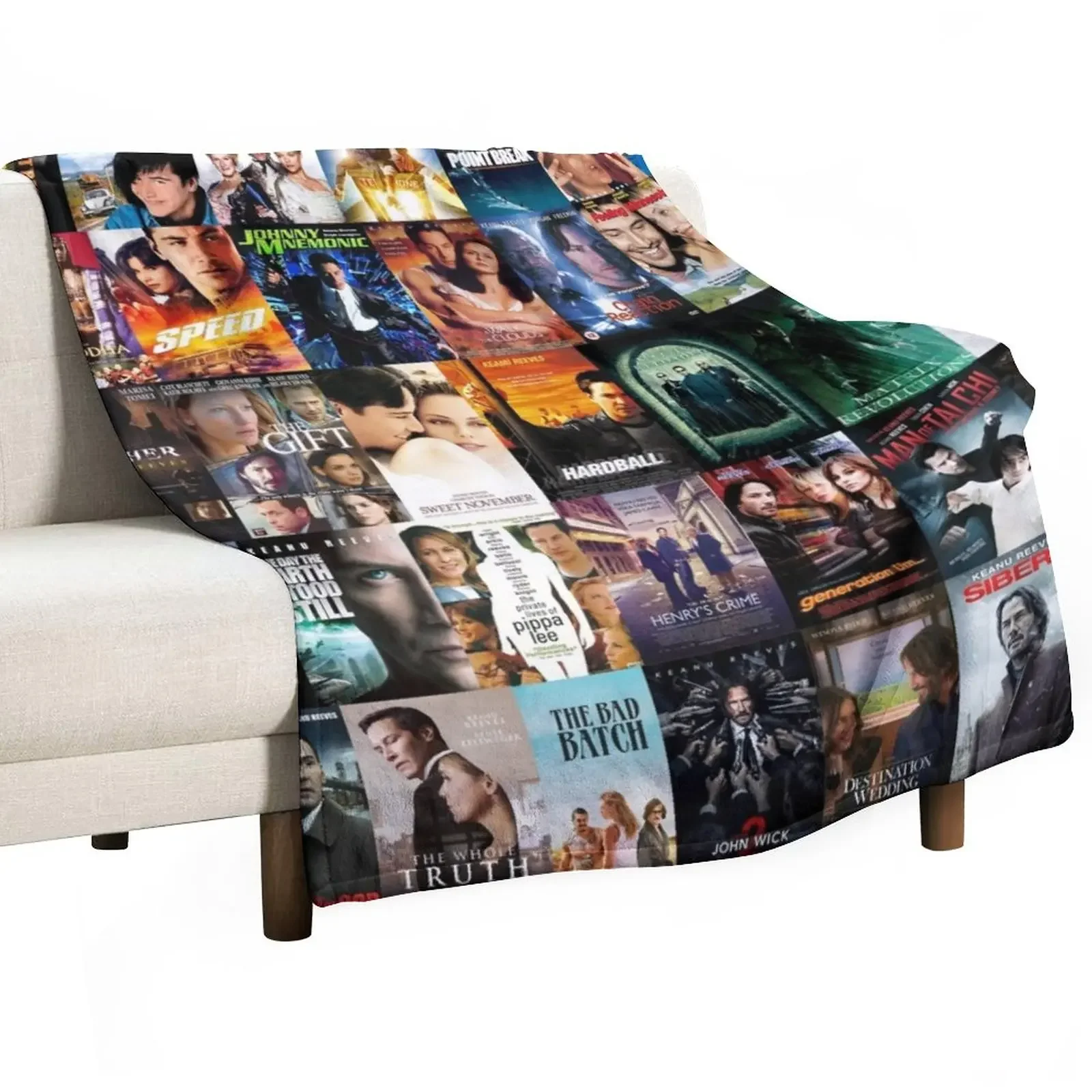 Keanu Reeves-carteles de películas, manta gruesa de lujo, mantas de cama de invierno para turistas